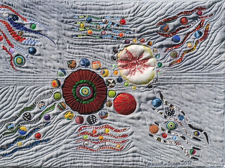 Art textil, Carmen Amézaga, creations-Univers-difficile chemin de la serenite
